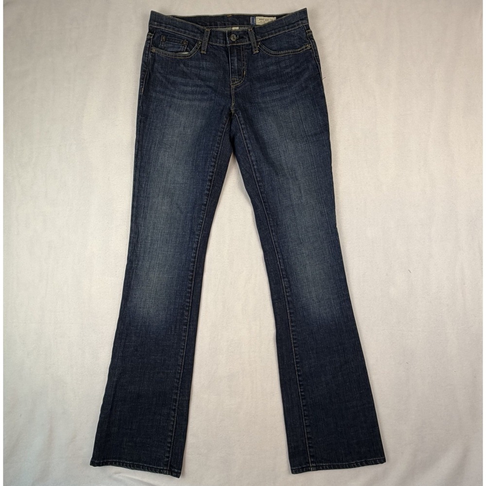 Gap Jeans Womens Jeans 4 Long Bootcut Whiskered Medium Wash Stretch Trouser